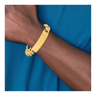14K Yellow Gold Figaro ID Bracelet – view 5