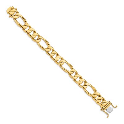 14K Yellow Gold 13mm Figaro Chain Bracelet – view 2