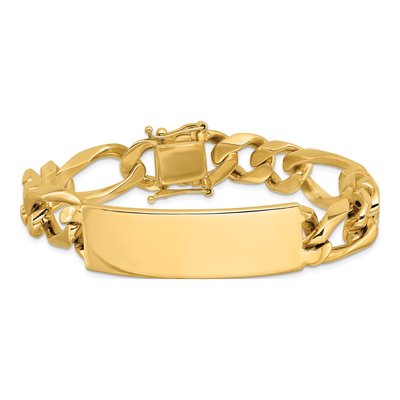 14K Yellow Gold Figaro ID Bracelet – view 3
