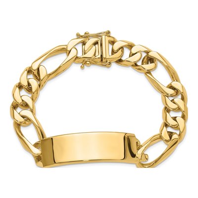14K Yellow Gold Figaro ID Bracelet – view 4