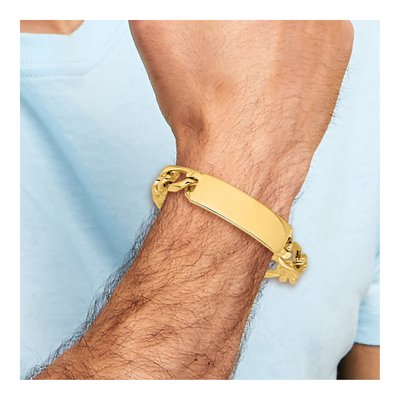 14K Yellow Gold Figaro ID Bracelet – view 5