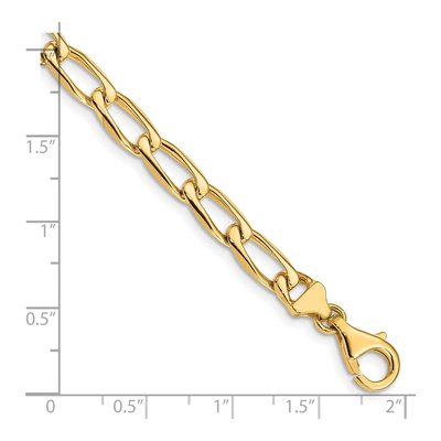 14K Yellow Gold 5.9mm Hand Fancy Open Link Chain Bracelet – view 4