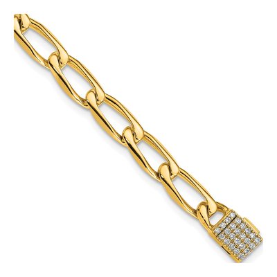 14K Yellow Gold 1.65 ct tw Diamond Open Link Bracelet