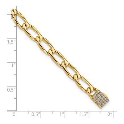 14K Yellow Gold 1.65 ct tw Open Link Diamond Bracelet – view 3