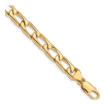 14K Yellow Gold 8.5mm Open Link Chain Bracelet