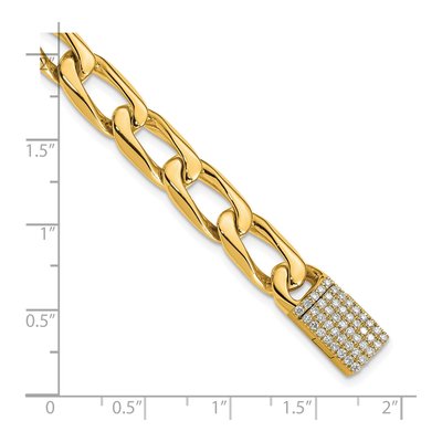 14K Yellow Gold 1.2 ct tw Open Link Diamond Bracelet – view 3