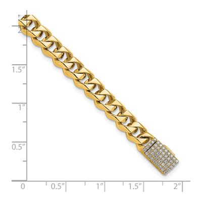 14K Yellow Gold 1.4 ct tw Fancy Curb Diamond Bracelet – view 3