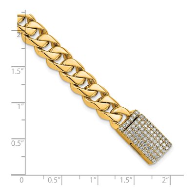 14K Yellow Gold 1.7 ct tw Fancy Curb Diamond Bracelet – view 3