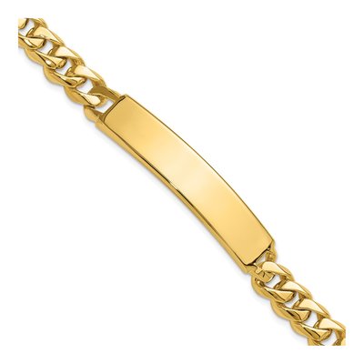 14K Yellow Gold Curb Link ID Bracelet