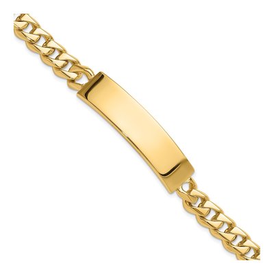 14K Yellow Gold Curb Link ID Bracelet