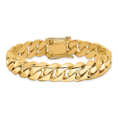 14K Yellow Gold 14mm Curb Chain Bracelet – view 3