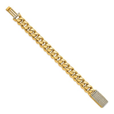 14K Yellow Gold 1.25 ct tw Fancy Curb Diamond Bracelet – view 2