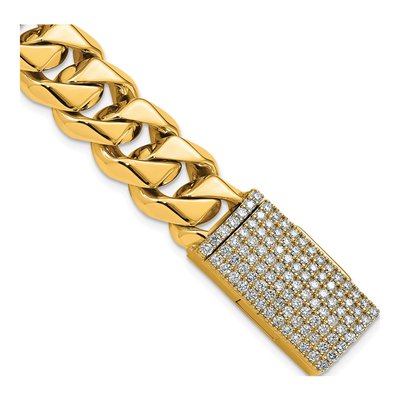 14K Yellow Gold 1.25 ct tw Fancy Curb Diamond Bracelet