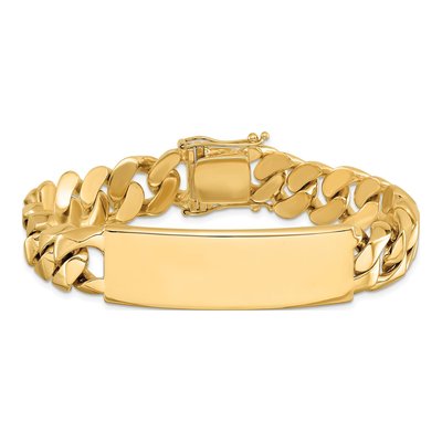 14K Yellow Gold Curb ID Bracelet – view 3