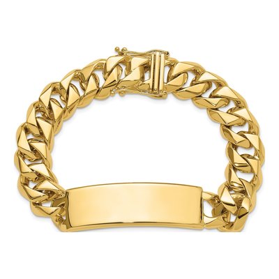 14K Yellow Gold Curb ID Bracelet – view 4