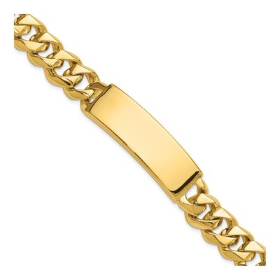 14K Yellow Gold Curb ID Bracelet