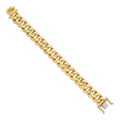 14K Yellow Gold 15mm Curb Chain Bracelet – view 2