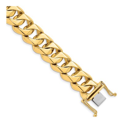 14K Yellow Gold 15mm Curb Chain Bracelet