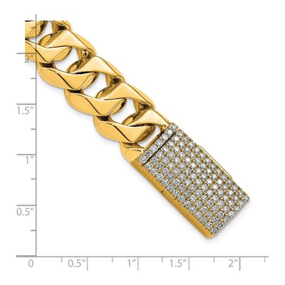 14K Yellow Gold 15mm Curb Link Chain Bracelet – view 3