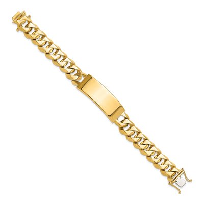 14K Yellow Gold Heavy Curb Link ID Bracelet – view 2