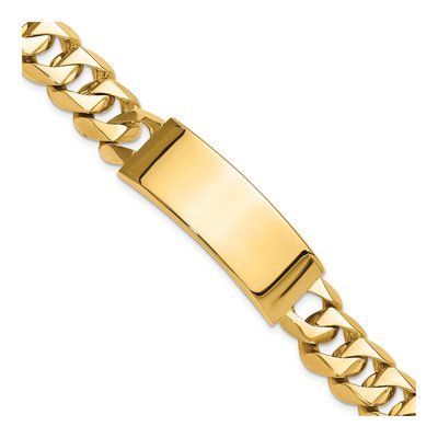 14K Yellow Gold Heavy Curb Link ID Bracelet