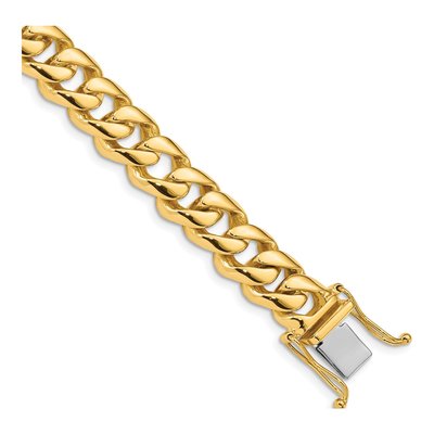 14K Yellow Gold 9.6mm Curb Chain Bracelet