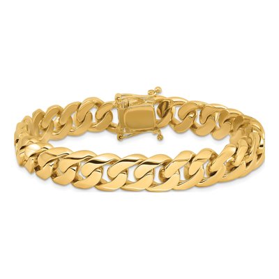 14K Yellow Gold 10.8mm Curb Chain Bracelet – view 3