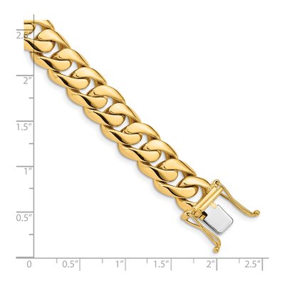 14K Yellow Gold 10.8mm Curb Chain Bracelet – view 4
