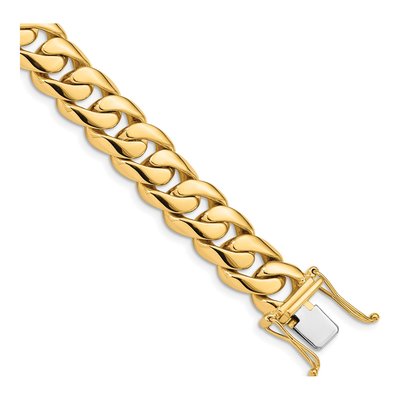 14K Yellow Gold 10.8mm Curb Chain Bracelet