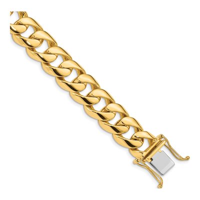 14K Yellow Gold 13.4mm Curb Chain Bracelet