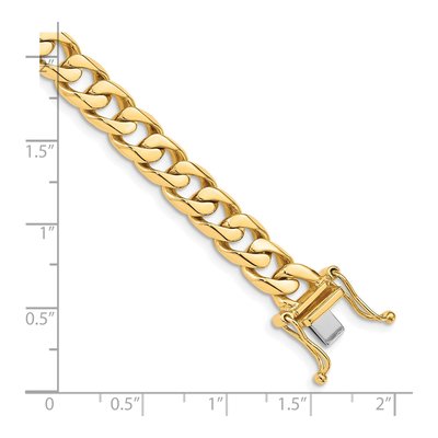 14K Yellow Gold 7.5mm Flat Beveled Curb Chain – view 2