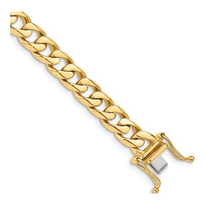 14K Yellow Gold 7.5mm Flat Beveled Curb Chain