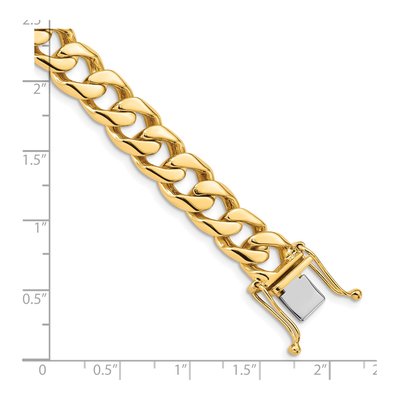14K Yellow Gold 9.7mm Flat Beveled Curb Chain – view 4