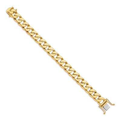 14K Yellow Gold 12mm Flat Beveled Curb Chain Bracelet – view 2