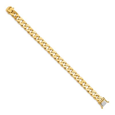14K Yellow Gold 10mm Fancy Link Chain Bracelet – view 2