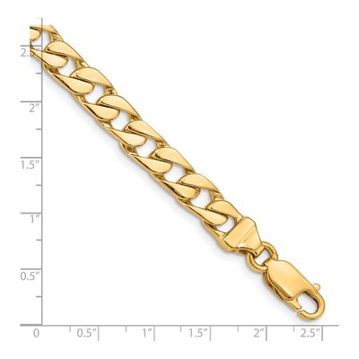 14K Yellow Gold 6.5mm Fancy Link Chain Bracelet – view 4