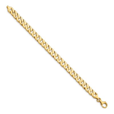 14K Yellow Gold 7.4mm Fancy Link Chain Bracelet – view 2