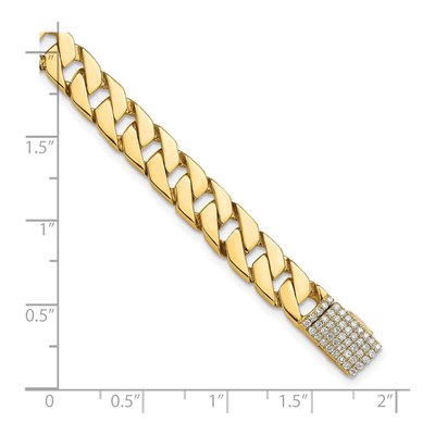 14K Yellow Gold 1.4 ct tw Diamond Curb Link Bracelet – view 3