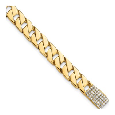 14K Yellow Gold 1.4 ct tw Diamond Curb Link Bracelet