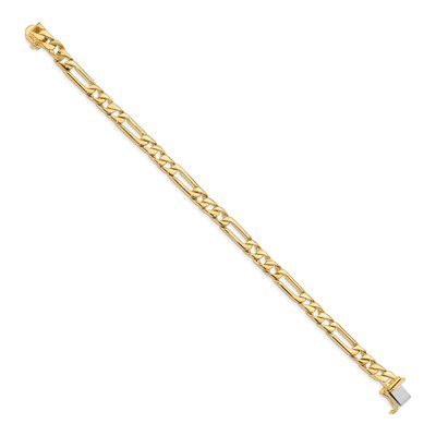 14K Yellow Gold 6mm Figaro Fancy Link Chain Bracelet – view 2