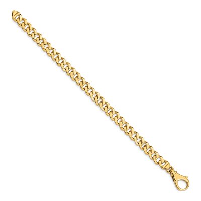 14K Yellow Gold 8mm Fancy Link Chain Bracelet – view 2