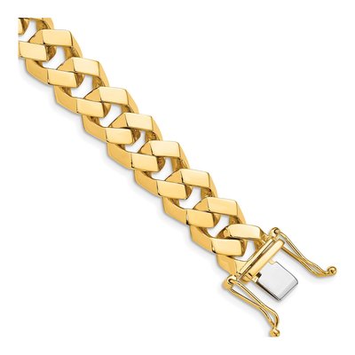 14K Yellow Gold 11.5mm Fancy Link Chain Bracelet