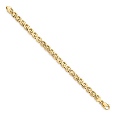14K Yellow Gold 6.75mm Fancy Link Chain Bracelet – view 2