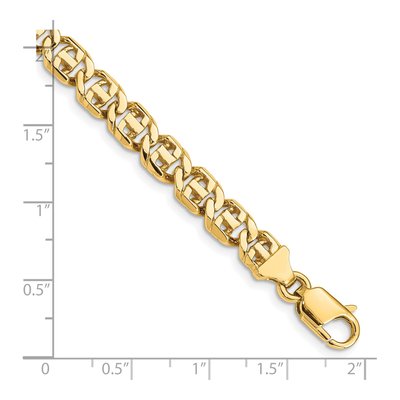 14K Yellow Gold 6.75mm Fancy Link Chain Bracelet – view 3