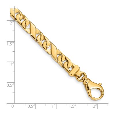 14K Yellow Gold 6.7mm Fancy Link Chain Bracelet – view 4