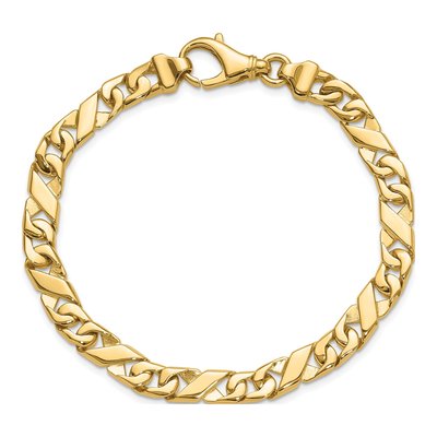 14K Yellow Gold 6.7mm Fancy Link Chain Bracelet – view 5