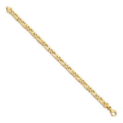 14K Yellow Gold 5.9mm Fancy Link Chain Bracelet – view 2