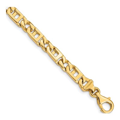 14K Yellow Gold 5.9mm Fancy Link Chain Bracelet