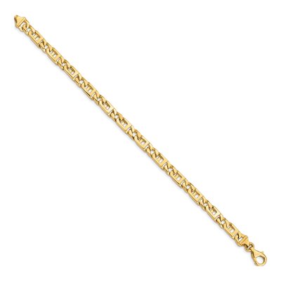 14K Yellow Gold 5.9mm Fancy Link Chain Bracelet – view 2