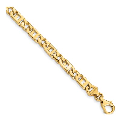 14K Yellow Gold 5.9mm Fancy Link Chain Bracelet